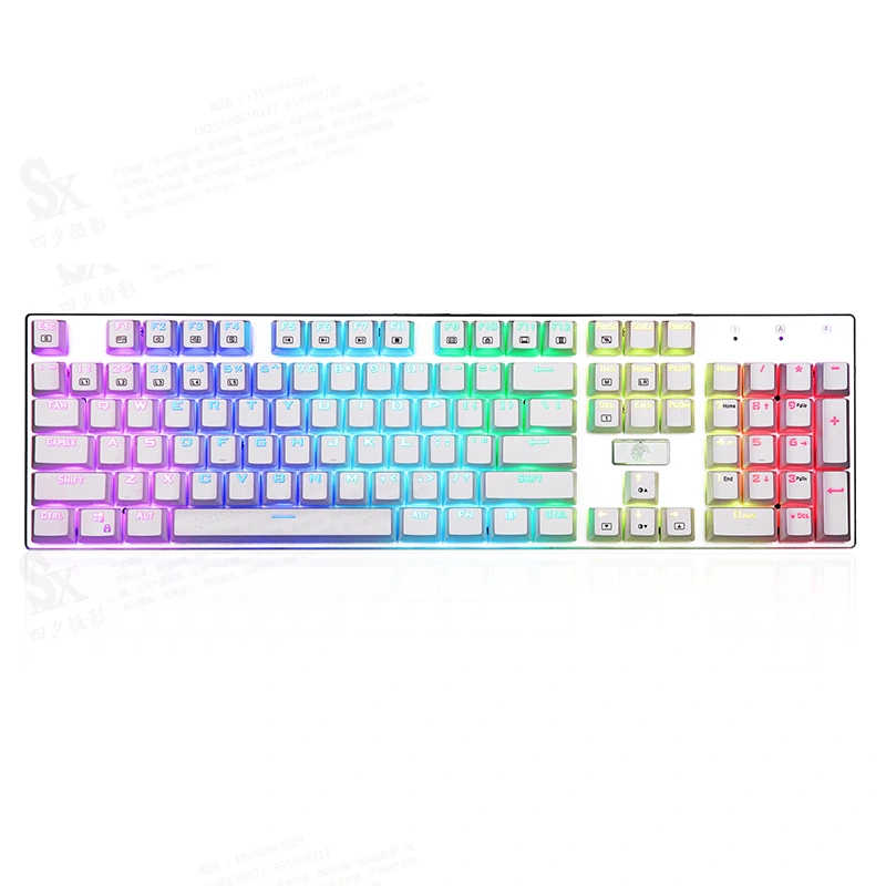 صفحه کلید بازی مکانیکی 104 کلید RGB با سیم USB