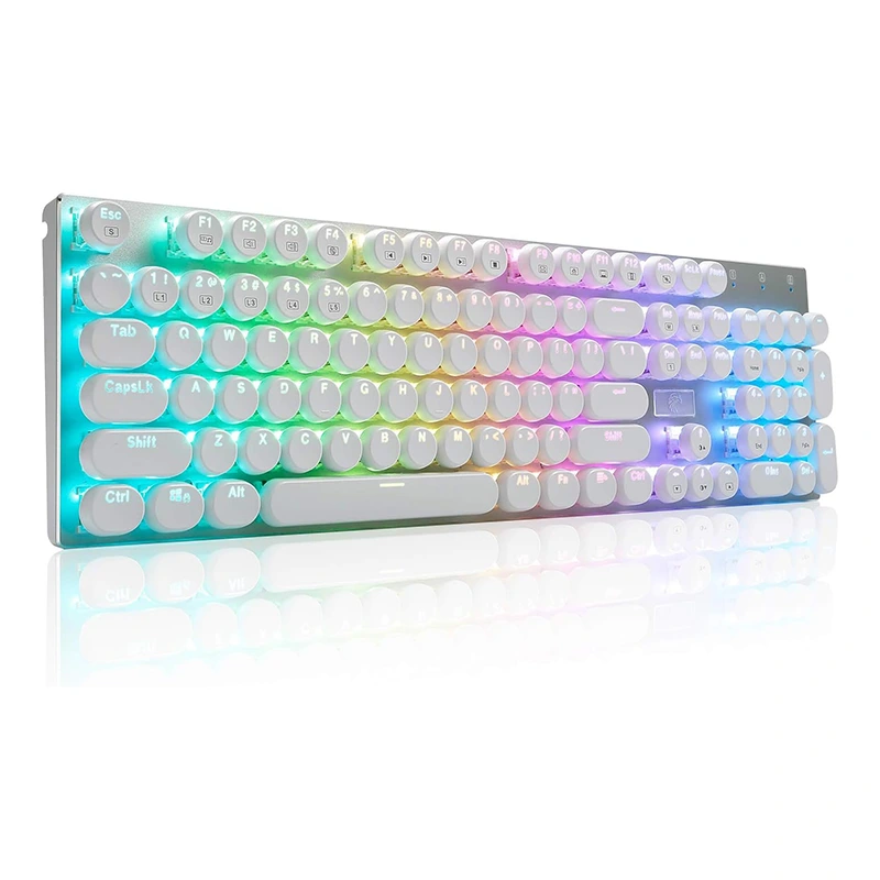 کیبورد مکانیکی RGB ماشین تحریر سیمی 104 کلیدی