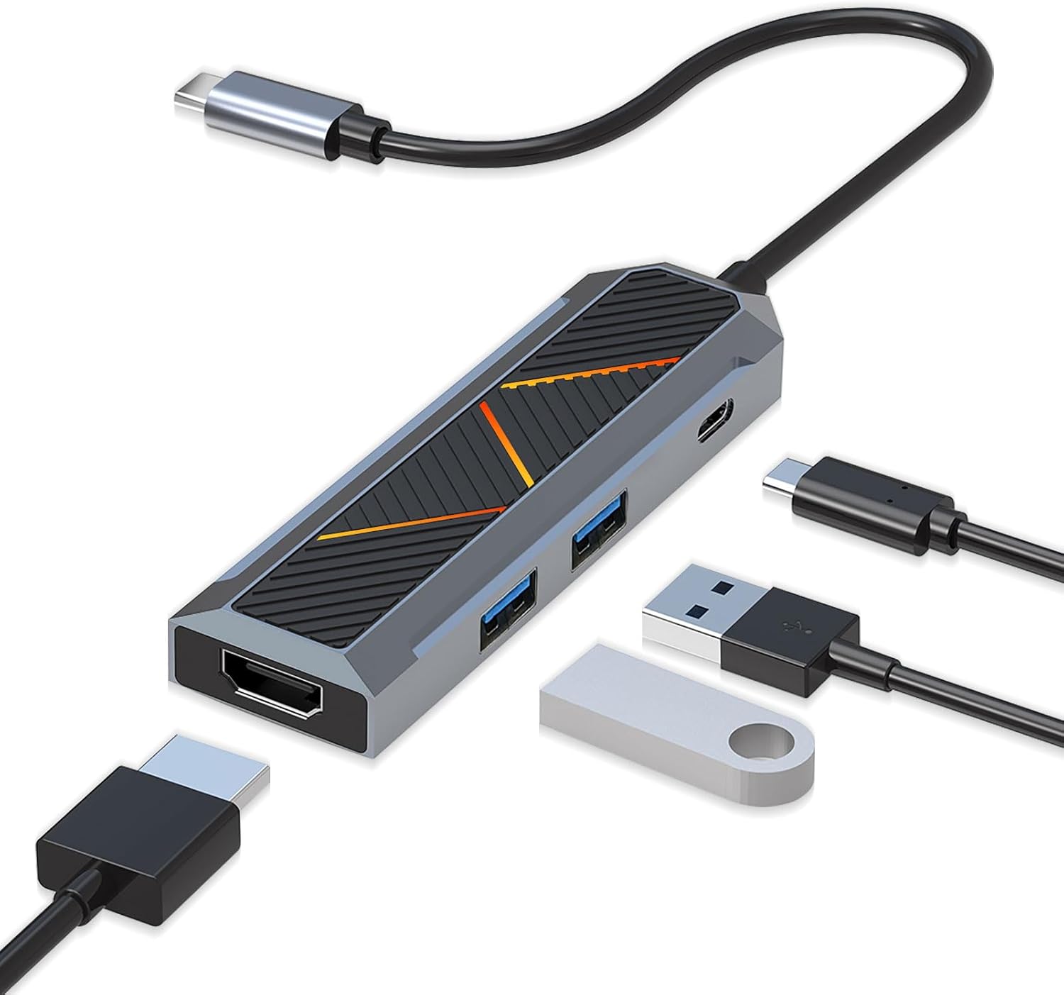 هاب USB-C 4 در 1 با شکاف HDMI 4K 60 هرتز