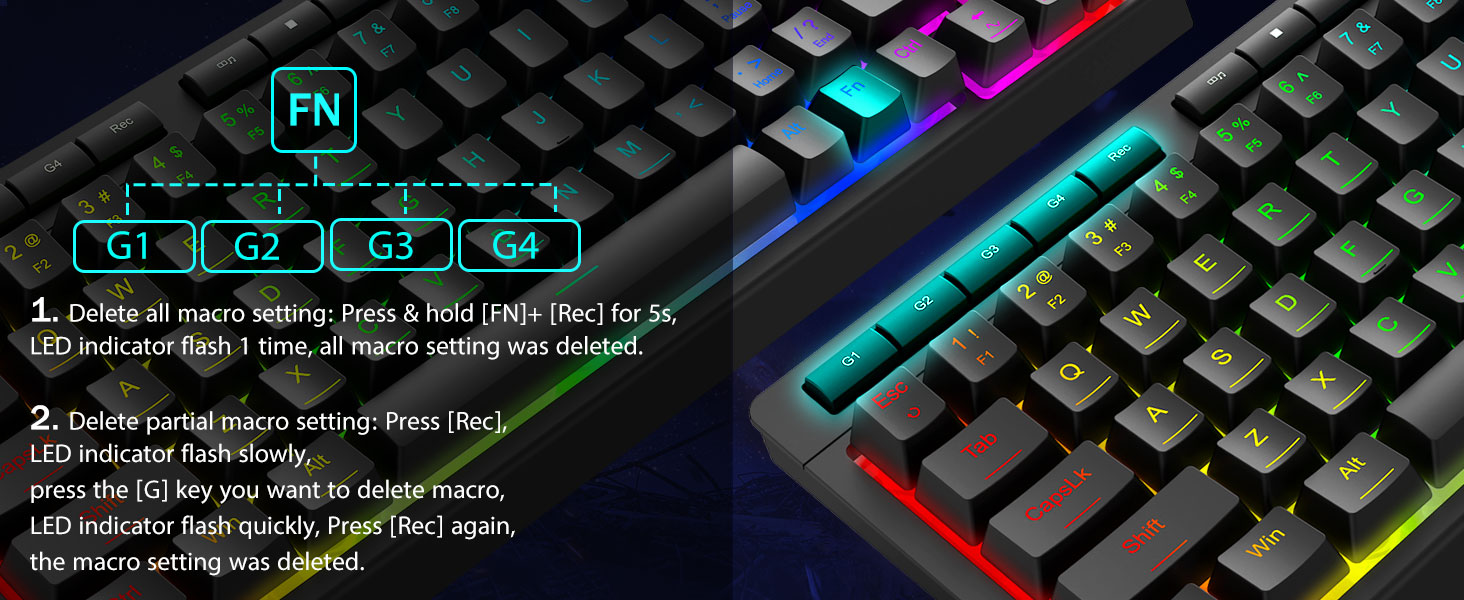 Black K519 Wired Gaming RGB Backlit Keyboard