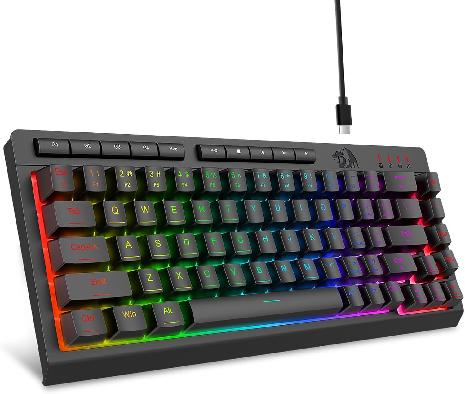صفحه‌کلید با نور پس‌زمینه بازی RGB مشکی K519